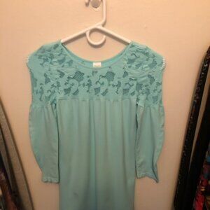 Tees By Tina Light Blue Lace Top